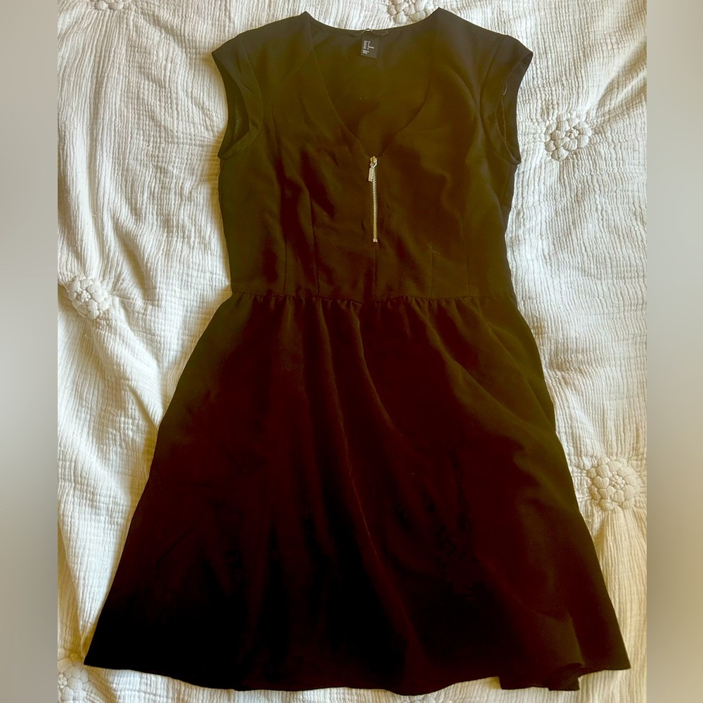 H&M Zip Front Midi Skirt